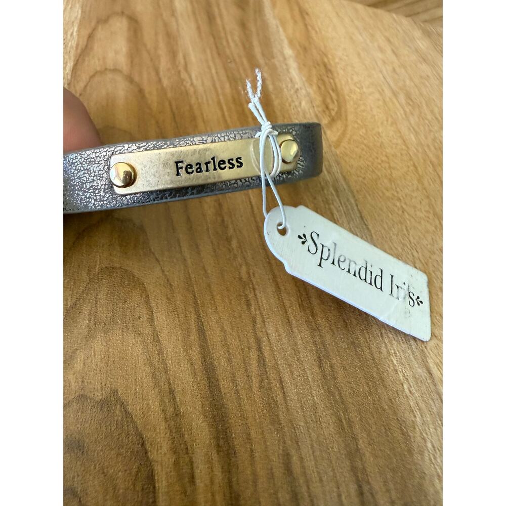6/$25 NWT Splendid Iris Cracked Grey “Fearless” Wrap Bracelet